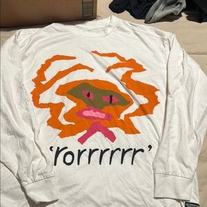 Levi's White Long Sleeve Tee with Orange and Pink Graphic